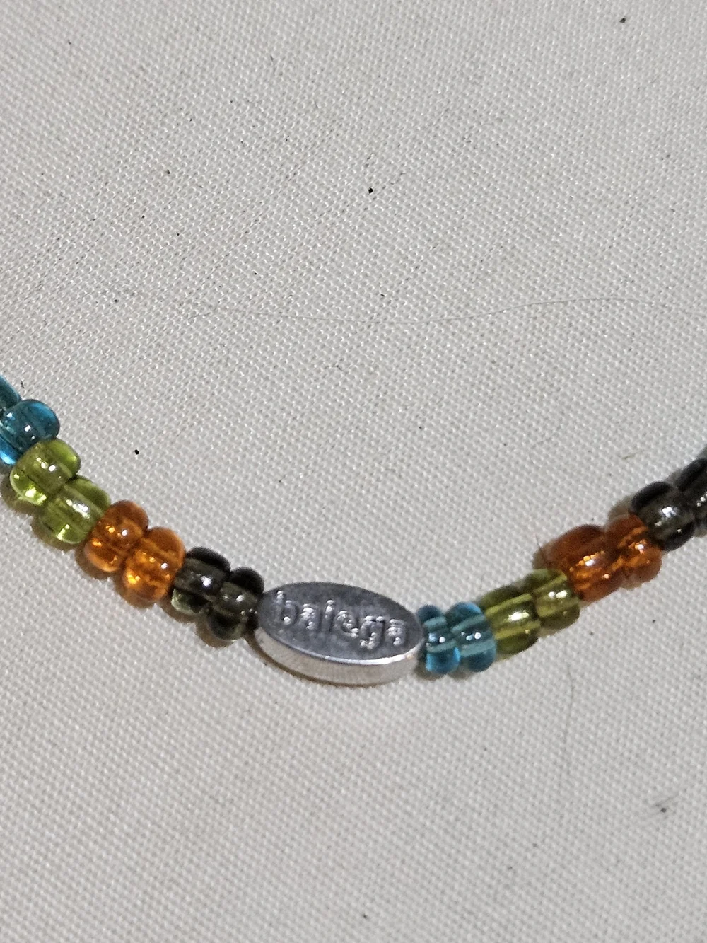 Balega Multicolor Glass Bead Bracelet - Orange, Green, Blue Accents